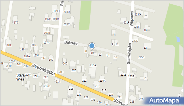 Siedlce, Bukowa, 10, mapa Siedlce