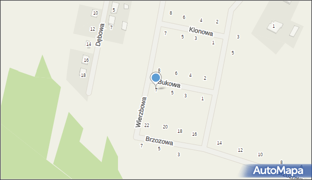 Siedlec, Bukowa, 7, mapa Siedlec