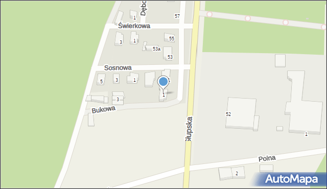 Siemianice, Bukowa, 1, mapa Siemianice