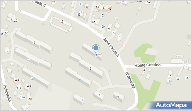 Skawina, Bukowska, 4, mapa Skawina