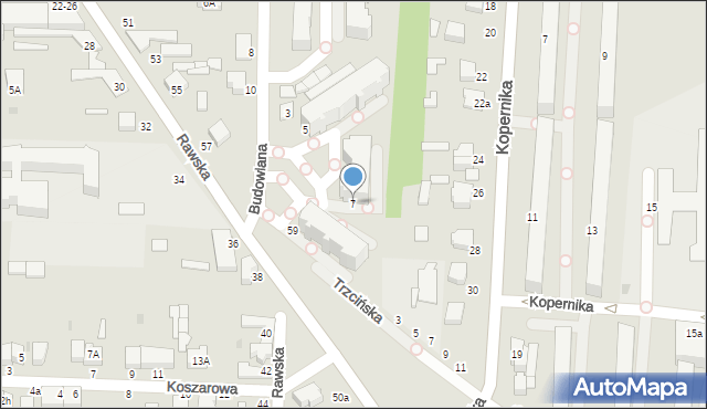 Skierniewice, Budowlana, 7, mapa Skierniewic