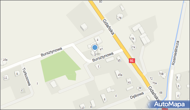 Skowarcz, Bursztynowa, 2, mapa Skowarcz