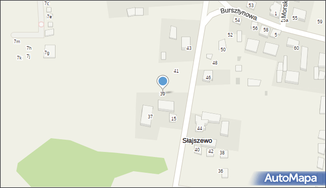 Słajszewo, Bursztynowa, 39, mapa Słajszewo