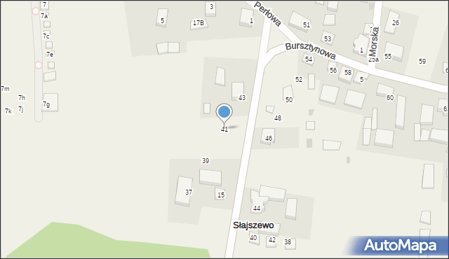 Słajszewo, Bursztynowa, 41, mapa Słajszewo