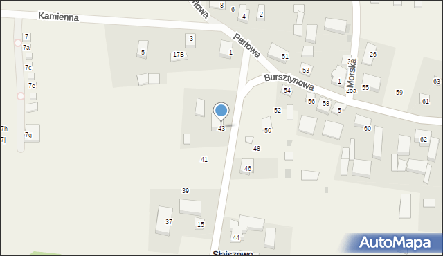 Słajszewo, Bursztynowa, 43, mapa Słajszewo