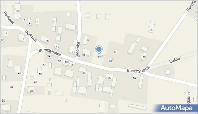 Słajszewo, Bursztynowa, 59, mapa Słajszewo