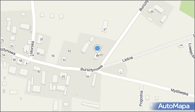 Słajszewo, Bursztynowa, 65, mapa Słajszewo