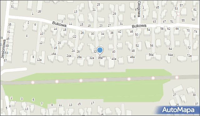 Słupsk, Bukowa, 36a, mapa Słupska