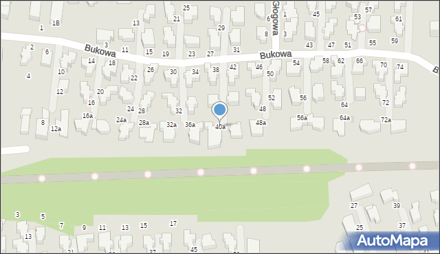 Słupsk, Bukowa, 40a, mapa Słupska