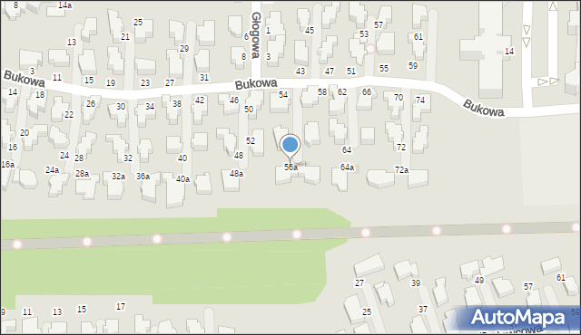 Słupsk, Bukowa, 56a, mapa Słupska