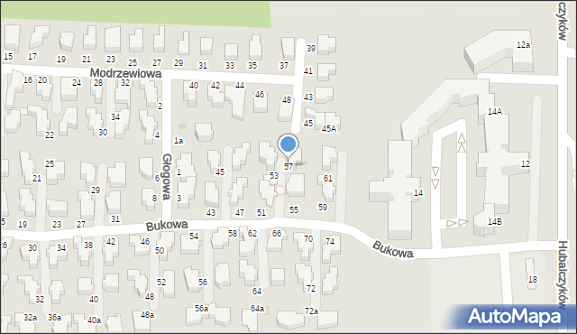 Słupsk, Bukowa, 57, mapa Słupska