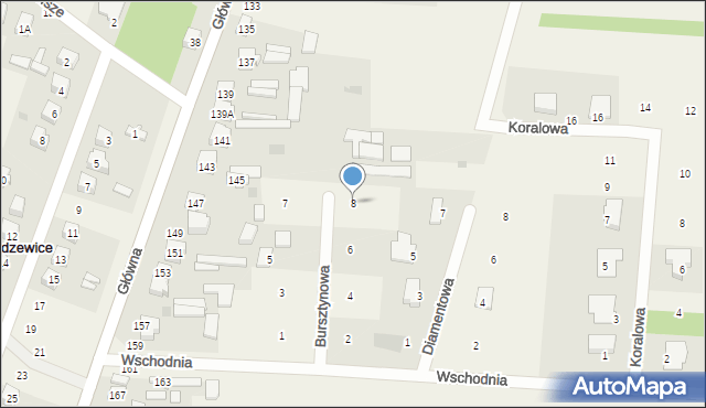Smardzewice, Bursztynowa, 8, mapa Smardzewice