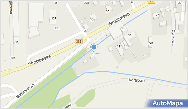 Smardzów, Bursztynowa, 1, mapa Smardzów