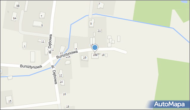 Sobin, Bursztynowa, 18a, mapa Sobin