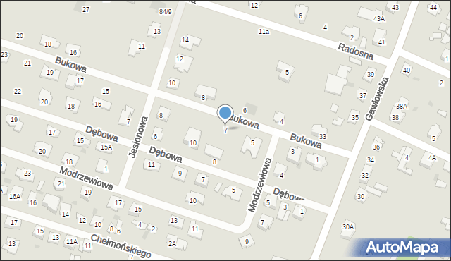 Sochaczew, Bukowa, 7, mapa Sochaczew