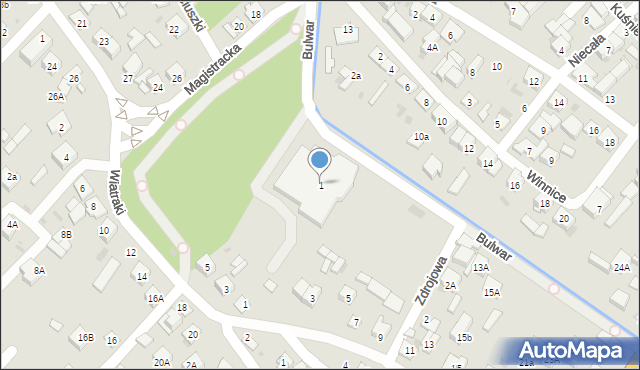 Sokołów Podlaski, Bulwar, 1, mapa Sokołów Podlaski