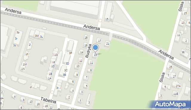 Sosnowiec, Budryka Witolda, 13, mapa Sosnowca