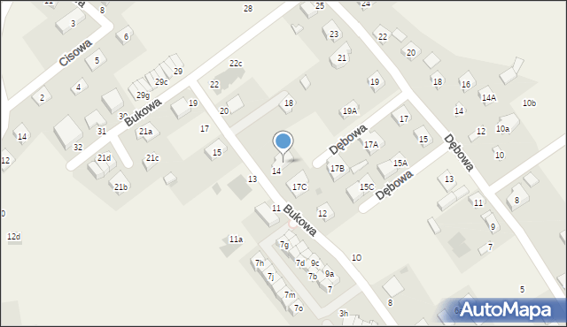 Spalice, Bukowa, 16, mapa Spalice