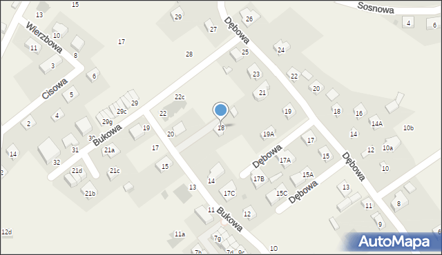 Spalice, Bukowa, 18, mapa Spalice