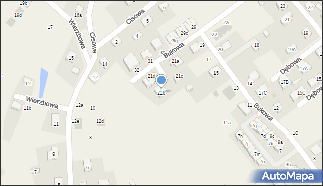 Spalice, Bukowa, 21b, mapa Spalice