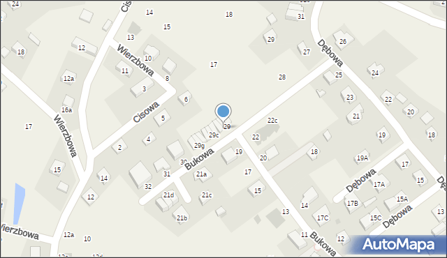 Spalice, Bukowa, 29a, mapa Spalice