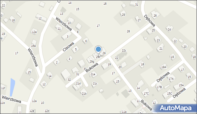 Spalice, Bukowa, 29c, mapa Spalice