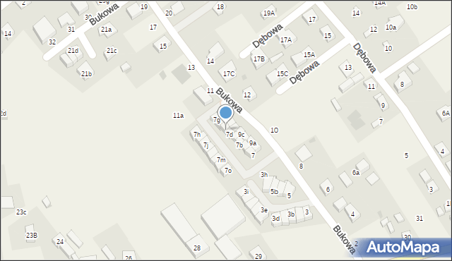 Spalice, Bukowa, 7e, mapa Spalice