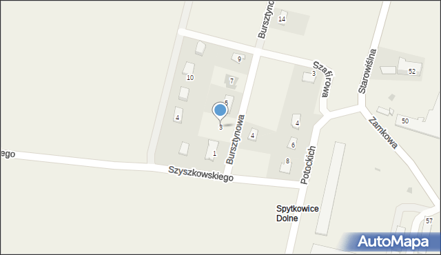Spytkowice, Bursztynowa, 3, mapa Spytkowice