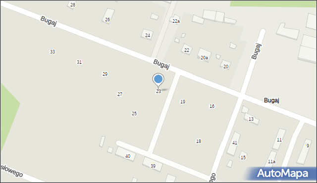 Starachowice, Bugaj, 23, mapa Starachowic