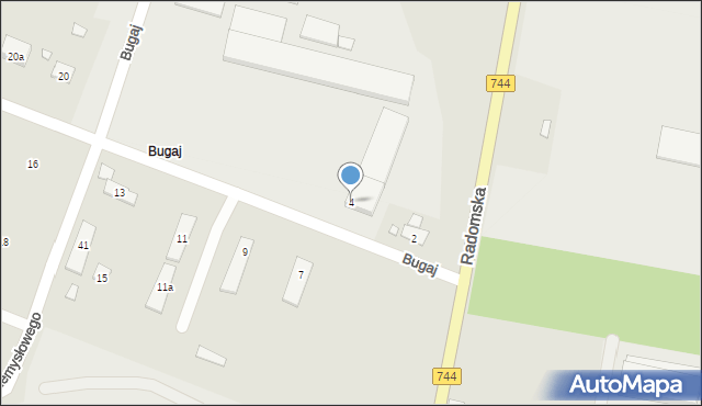 Starachowice, Bugaj, 4, mapa Starachowic