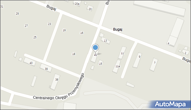 Starachowice, Bugaj, 41, mapa Starachowic