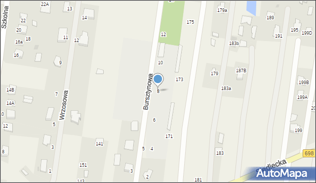 Stok Lacki, Bursztynowa, 8, mapa Stok Lacki