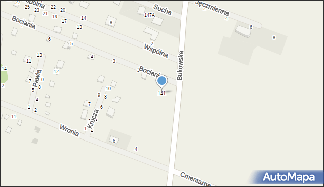 Strykowo, Bukowska, 141, mapa Strykowo