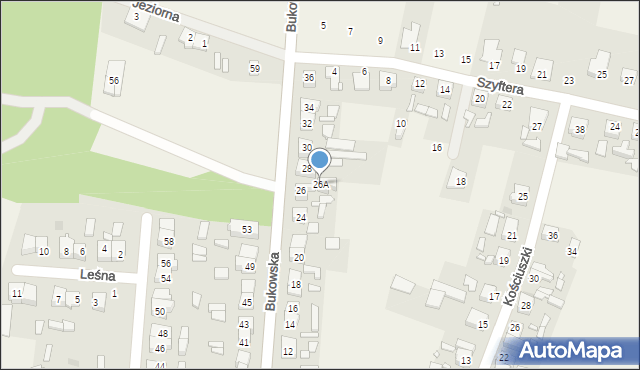 Strykowo, Bukowska, 26A, mapa Strykowo