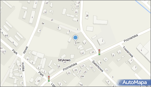 Strykowo, Bukowska, 3, mapa Strykowo