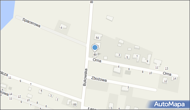 Strykowo, Bukowska, 60, mapa Strykowo