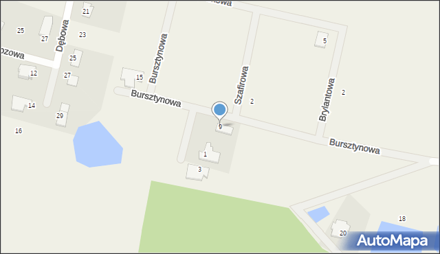 Strzelce Górne, Bursztynowa, 9, mapa Strzelce Górne