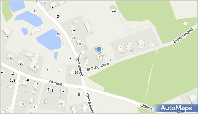 Sulmin, Bursztynowa, 3, mapa Sulmin