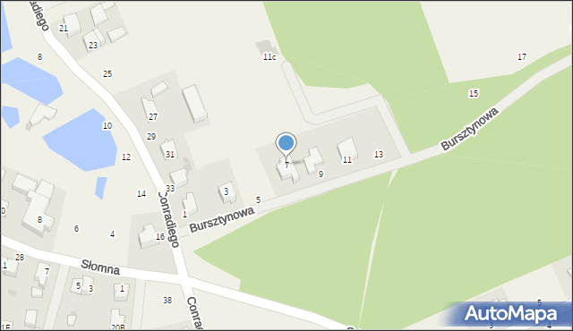 Sulmin, Bursztynowa, 7, mapa Sulmin