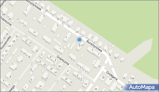 Świnoujście, Bursztynowa, 3, mapa Świnoujście