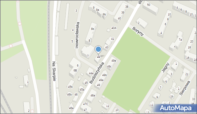 Szczecin, Budziszyńska, 44, mapa Szczecina