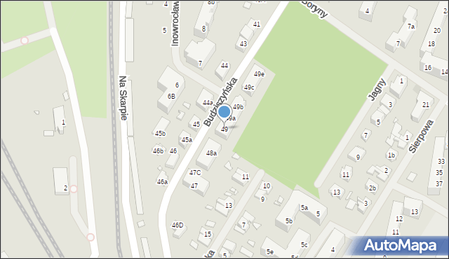 Szczecin, Budziszyńska, 49, mapa Szczecina