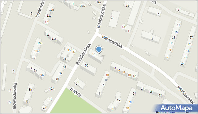 Szczecin, Budziszyńska, 51a, mapa Szczecina