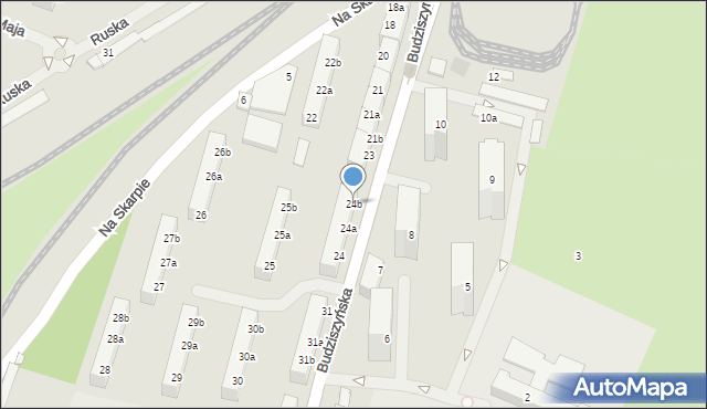 Szczecin, Budziszyńska, 24b, mapa Szczecina