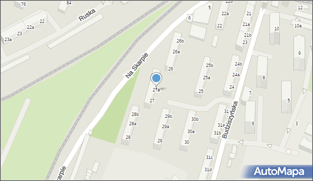 Szczecin, Budziszyńska, 27a, mapa Szczecina