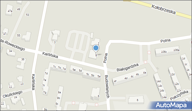 Szczecinek, Budowlanych, 4, mapa Szczecinek