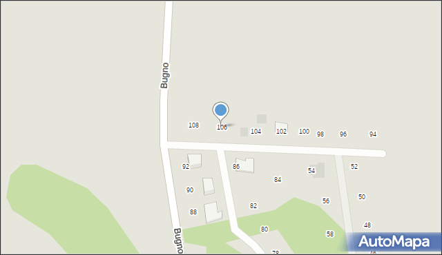 Szczecinek, Bugno, 106, mapa Szczecinek