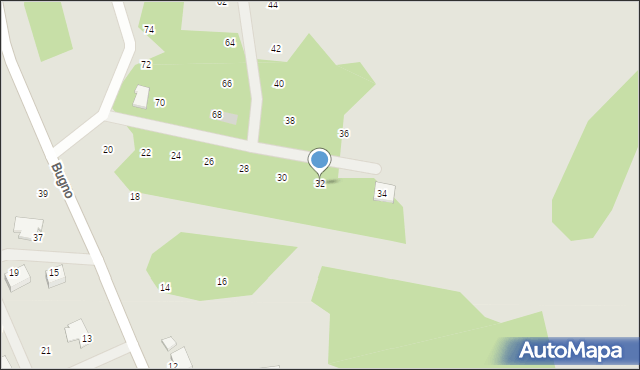 Szczecinek, Bugno, 32, mapa Szczecinek