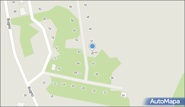 Szczecinek, Bugno, 42, mapa Szczecinek