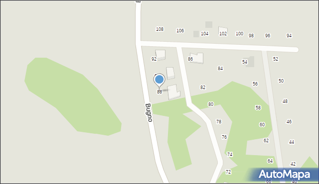 Szczecinek, Bugno, 88, mapa Szczecinek